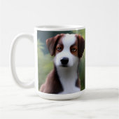Bruce The Border Collie Puppy, koffie Mok (Links)