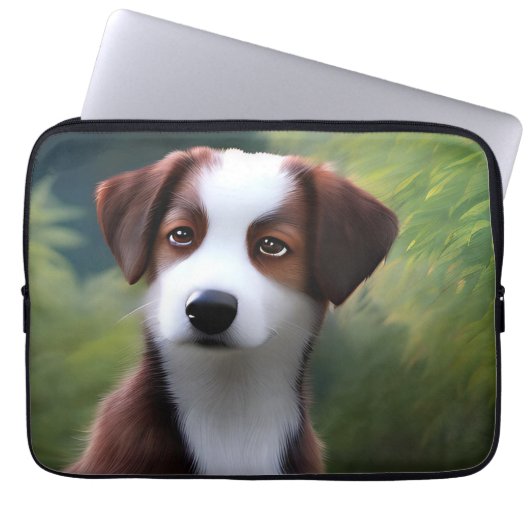 Bruce the Border Collie Puppy, laptophoes Laptop Sleeve (Voorkant)