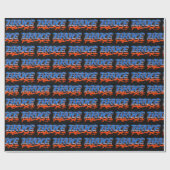 Bruce Vorname Name Graffiti blue orange Cadeaupapier (Vlak)