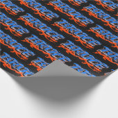 Bruce Vorname Name Graffiti blue orange Cadeaupapier (Hoek)
