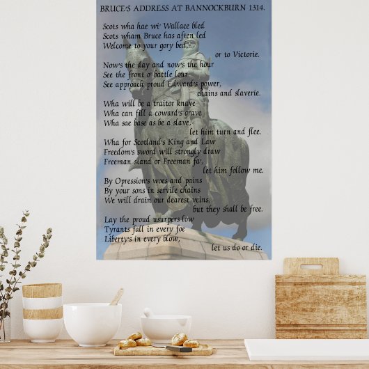 Bruce's adres in Bannockburn 1314 Poster (Keuken)