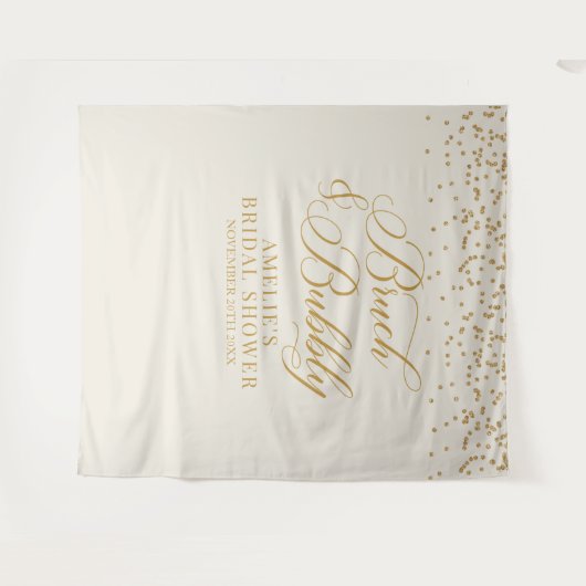 Bruch and bubbly cream glitter gold backdrop wandkleed (Voorkant (horizontaal))