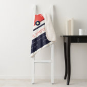 Bruck Monogram Birth Stat Cute Red Navy Sherpa Deken (In situ)