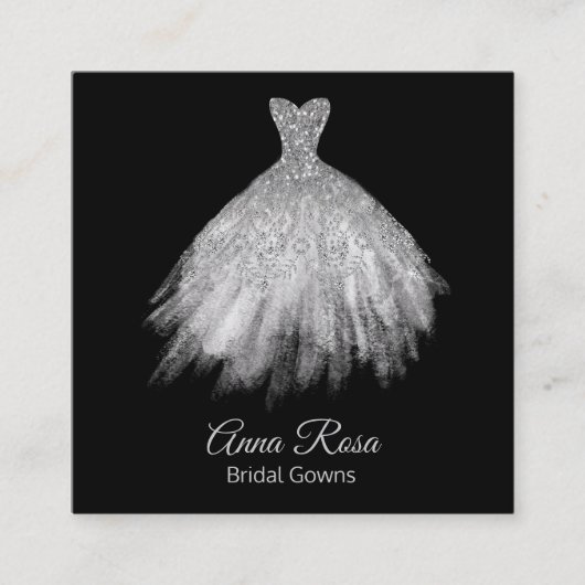 *~* Brudal Gown Wedding Event Weddenschappen Vierkante Visitekaartje (Voorkant)