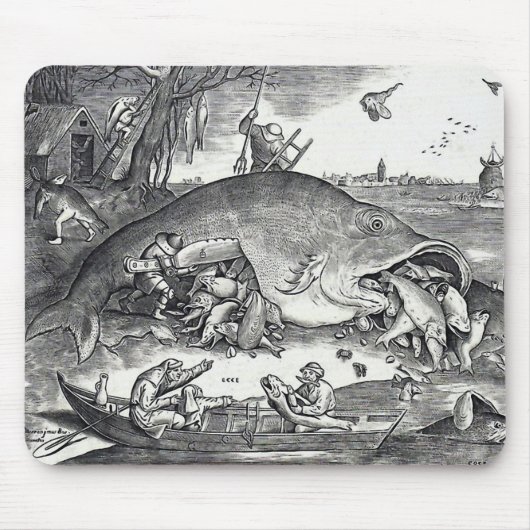 Bruegel, "De grote vis eet de kleine vis. " Muismat (Voorkant)