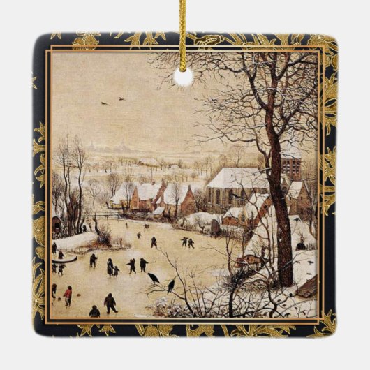 Bruegel het Ouderland - winterlandschap Keramisch Ornament (Achterkant)