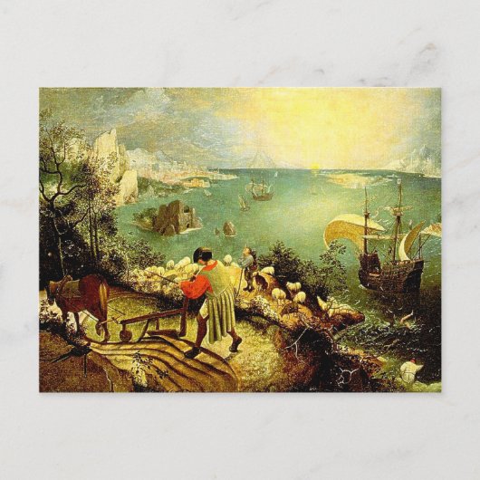 Bruegel's landschap met de Herfst van Icarus - 155 Briefkaart (Voorkant)