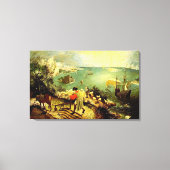 Bruegel's landschap met de Herfst van Icarus - 155 Canvas Afdruk (Voorkant)