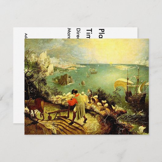 Bruegel's landschap met de Herfst van Icarus - 155 Kaart (Voorkant / Achterkant)