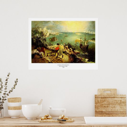 Bruegel's landschap met de Herfst van Icarus - 155 Poster (Keuken)