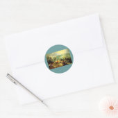 Bruegel's landschap met de Herfst van Icarus - 155 Ronde Sticker (Envelop)