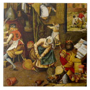 Brueghel de Jongere - De Alchemist, fijne kunst Tegeltje