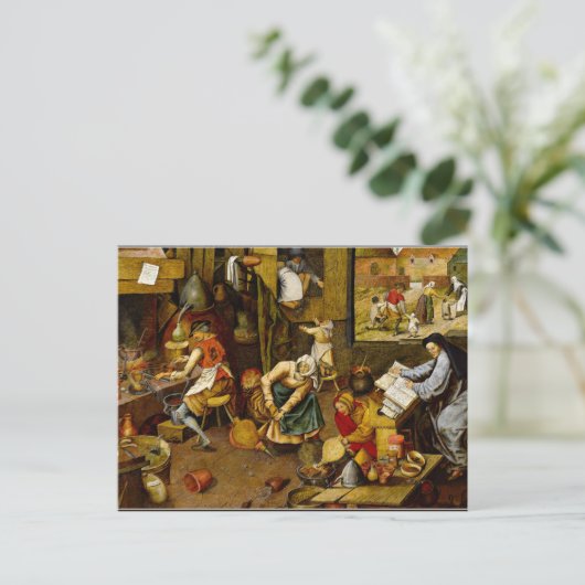 Brueghel the Younger - De Alchemist, mooie kunst Briefkaart (Staand voorkant)