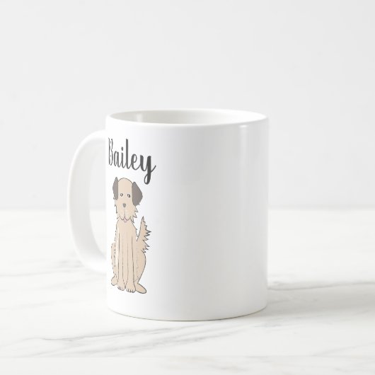 Bruffy Dog Cute Calligraphy Pet Personated Koffiemok (Voorkant links)