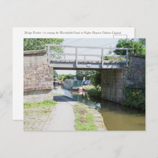 Brug 14 op het Briefkaart van het Macclesfield Can (Voorkant / Achterkant)