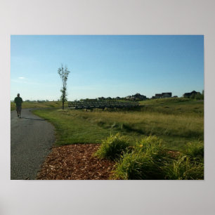 Brug aan de voorzijde 9 van de Walk Golf-cursus va Poster