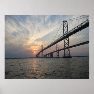 Brug afbeelding over de baai poster