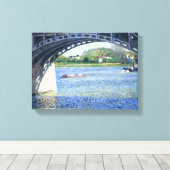 Brug bij Argenteuil (door Gustave Caillebotte) Canvas Afdruk (Insitu (Houten vloer))