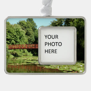 Brug bij Centennial Lake in Ellicott City Verzilverd Omlijst Ornament