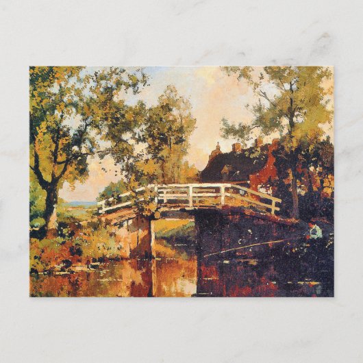 Brug bij Estate Linschoten, kunstschilderij, Briefkaart (Voorkant)