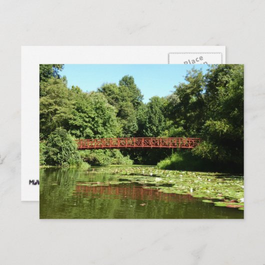 Brug bij het meer van het honderdjarig bestaan in briefkaart (Voorkant / Achterkant)