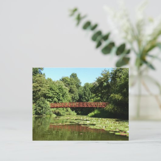 Brug bij het meer van het honderdjarig bestaan in  briefkaart (Staand voorkant)