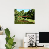 Brug bij het meer van het honderdjarig bestaan in poster (Thuiskantoor)