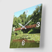 Brug bij het meer van het honderdjarig bestaan in  vierkante klok (Hoek)