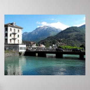 Brug bij Interlaken in Zwitserland Poster