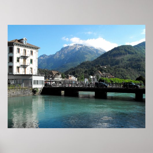 Brug bij Interlaken in Zwitserland Poster (Voorkant)