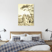 Brug bij Kanton, bord 30 van 'Schetsen van Chi' Canvas Afdruk (Insitu (Slaapkamer))