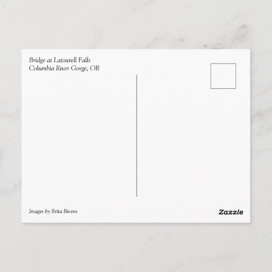 Brug bij Latourell-Herfsten, Oregon Briefkaart (Achterkant)