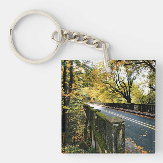 Brug bij Latourell-Herfsten, Oregon Sleutelhanger (voorkant)
