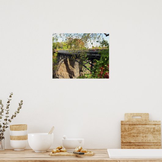 Brug bij Mary Ellen Kramer Great Herfsten Park, NJ Poster (Keuken)