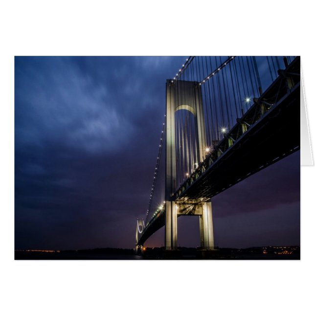 Brug bij nacht Wenskaart (Voorkant Horizontaal)