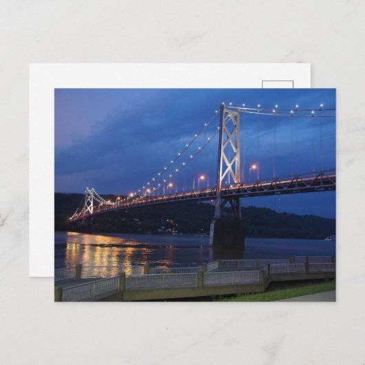 Brug bij Night Briefkaart (Voorkant / Achterkant)