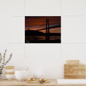 Brug bij Sunset Poster (Keuken)
