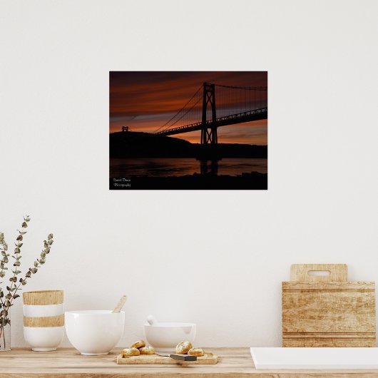 Brug bij Sunset Poster (Keuken)