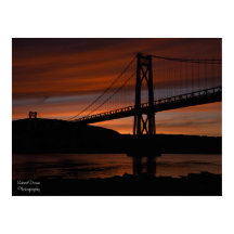 Brug bij Sunset Poster
