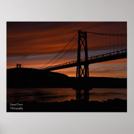 Brug bij Sunset Poster