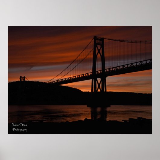 Brug bij Sunset Poster (Voorkant)