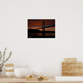 Brug bij Sunset Poster (Keuken)