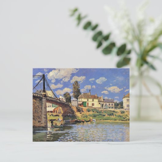 Brug bij Villeneuve la Garenne Briefkaart (Staand voorkant)