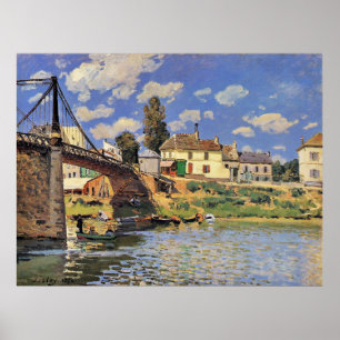 Brug bij Villeneuve la Garenne Poster