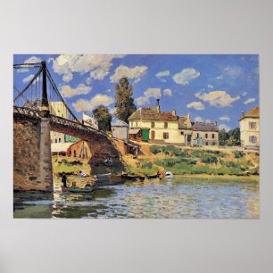 Brug bij Villeneuve la Garenne Poster