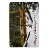 Brug bij Wuksachi Prettige feestdagen Flexi Magnet Magneet (Verticaal)