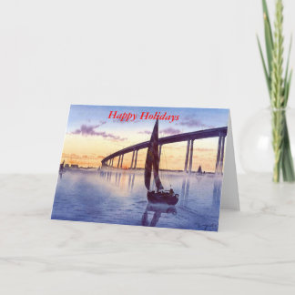 BRUG BIJ ZONSONDERGANG T FEESTDAGEN KAART