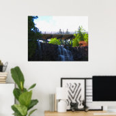 Brug boven Gooseberry-Herfst-het Schilderen Druk Poster (Thuiskantoor)