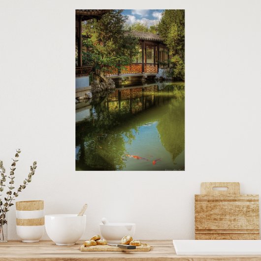 Brug - de Chinese tuin Poster (Keuken)