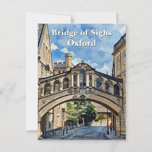 Brug der Zuchten in de Waterverf van Oxford Briefkaart